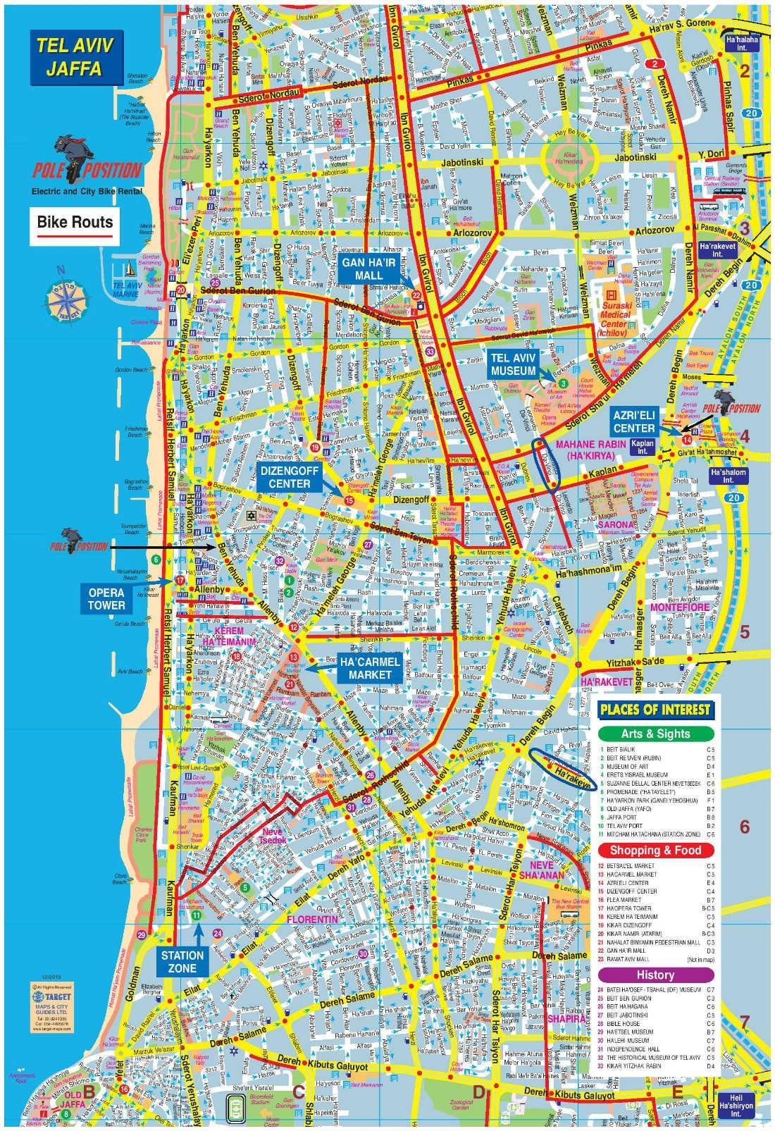 வரைபடம் டெல் அவிவ் பைக்
