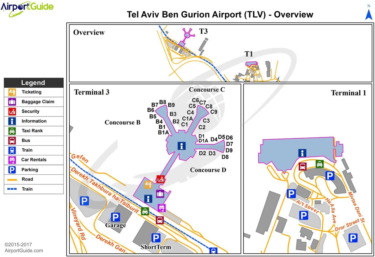 tlv விமான நிலைய வரைபடம்