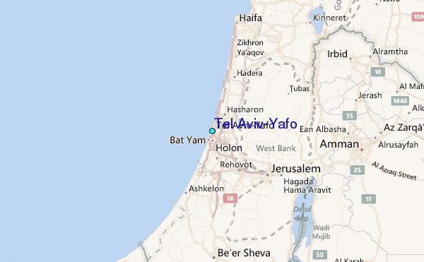 வரைபடம் டெல் அவிவ் yafo 