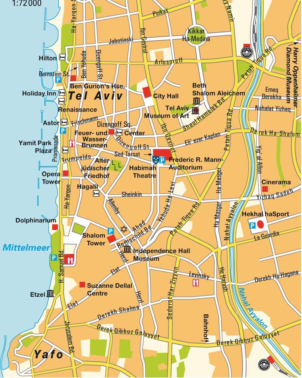 வரைபடம் டெல் அவிவ் பகுதியில்