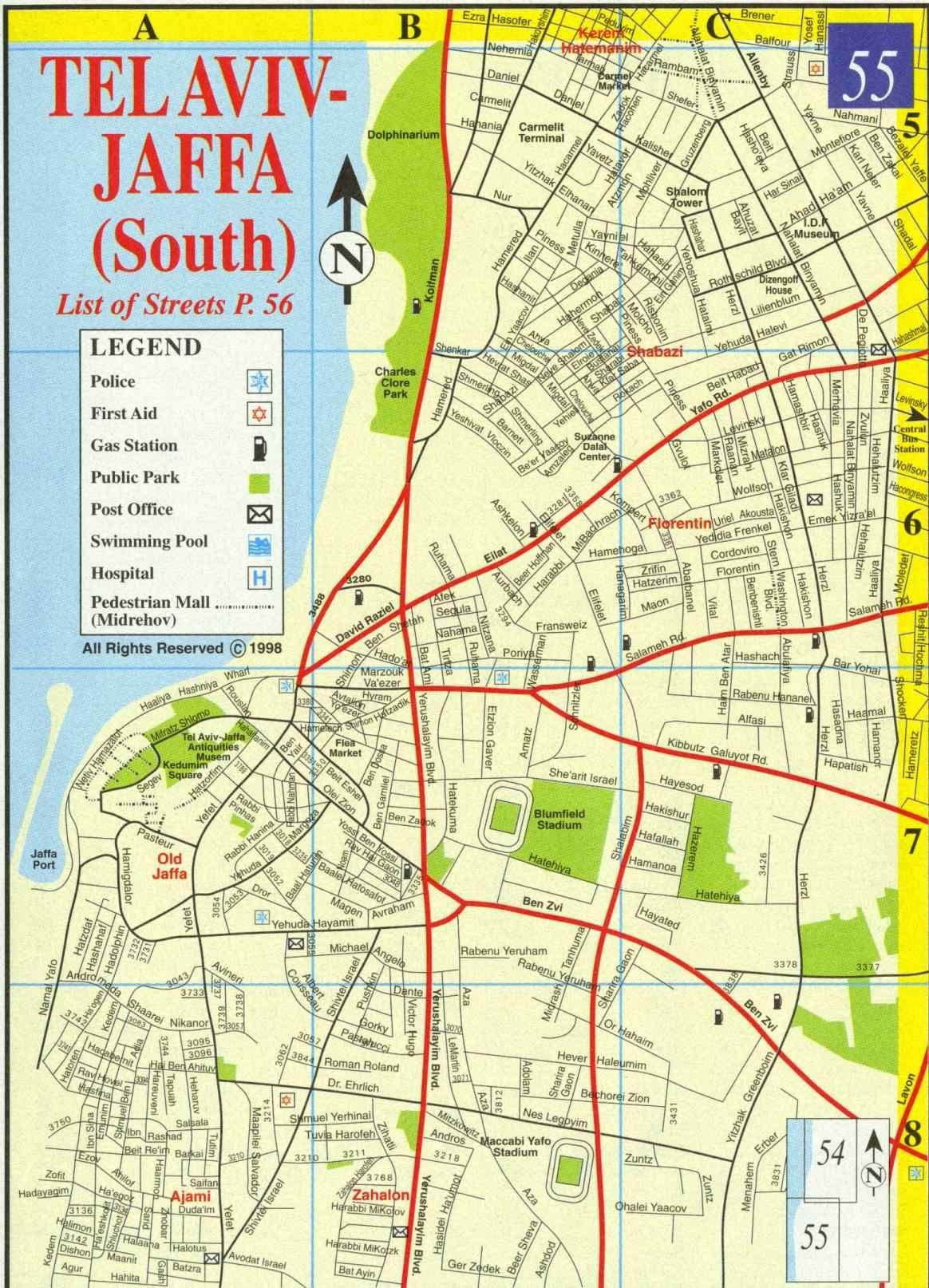 வரைபடம் kikar hamedina டெல் அவிவ்