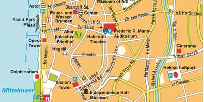 வரைபடம் டெல் அவிவ் பகுதியில்